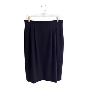 Louis Feraud Black High Waisted Knee Length Wool Tulip Skirt Womens Size 8